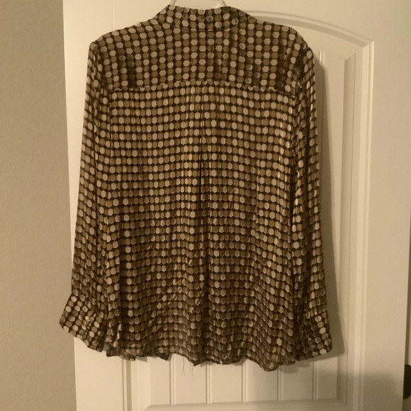 Chico multi color shear hidden button down blouse. - Picture 2 of 3